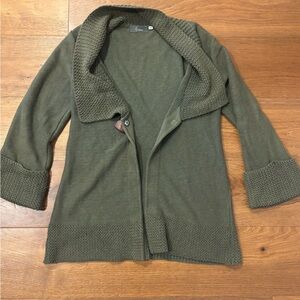 Willow Olive Open-Front Knit Cardigan
